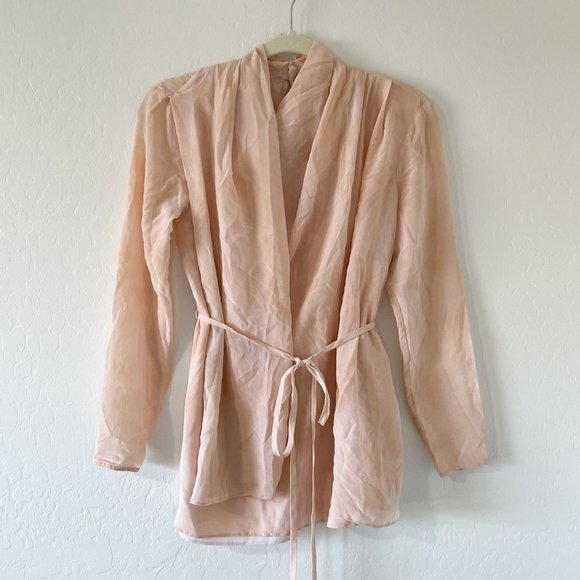 MM Lafleur Tops - MM Lafleur Light Pink Silk Long Sleeve Blouse Size Small